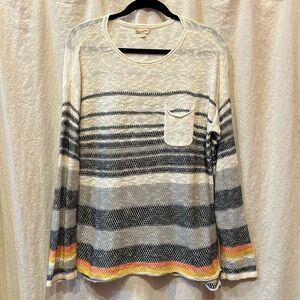 ⚜️ HEM & THREAD multi-color striped sweater sz L